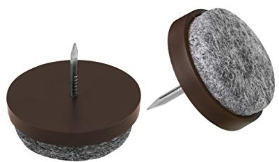 Metafranc Filz-Gleiter Ø 20 mm – 20 Stück – Mit Nagel – braun | Effektiver Schutz Ihrer Möbel und Stühle – Möbelgleiter-Set für empfindliche Böden – Stuhlgleiter – Bodengleiter – braun