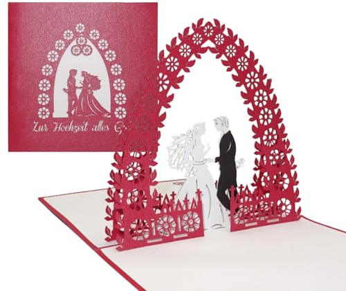 Pop-Up Karte Brautpaar - Zur Hochzeit alles Gute Hochzeitskarte, Glückwunsch, Verlobung, Hochzeitspaar, Hochzeit, Glückwunschkarte, Pop-Up, 3D Karte, Karte zur Hochzeit