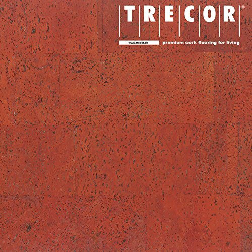 TRECOR Korkgolv SIENA – korkfärdig botten med CLIPEX-klicksystem finns i 24 färger med keramisk häl/reptålig yta – format: 900 x 300 x 10 mm (korallröd)
