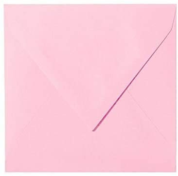25 quadratische Briefumschläge - Rosa 15 x 15 cm 150 x 150 mm - Dreieckslasche/Verschluss: Feuchtklebend/Grammatur: 120 g/m²