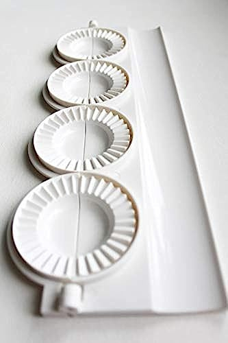 Leporinum Pierogi Maker - Silicone, White, Round, Four Pierogies at Once
