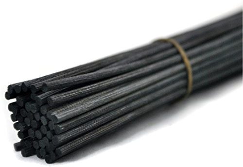 Ougual 50 Pezzi Bastone di rimontaggio del diffusore del Reed del Rattan per aromi e profumi (30cm*4mm, Nero)