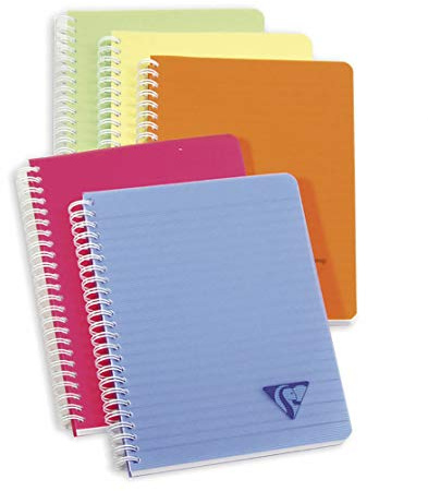 Clairefontaine 328506C 5 Spiralhefte Linicolor A5 90 Blatt kariert sortiert