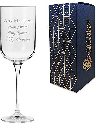 Personalised Engraved 350ml Fusion Red Wine Glass Gift Box Wedding Birthday Christmas
