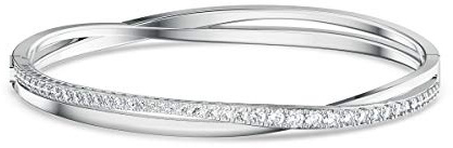 Swarovski Hyperbola Armreif, Weiss, Rhodiniert