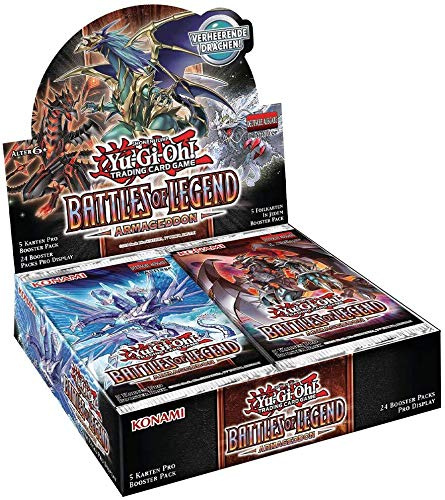 a YuGiOh! Battles of Legend: Armageddon Booster Display | DEUTSCHE Ausgabe | NEU & OVP | Yu-Gi-Oh Karten | + Arkero-G 100 Small Soft Sleeves