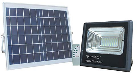 Proyector de LED con panel solar (100 W – 32,5 x 28 x 8,5 / 6000 K)