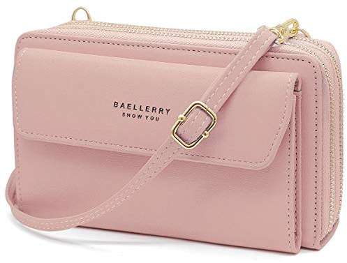 HNOOM Handy Umhängetasche Damen Handytasche zum Umhängen Handy Schultertasche Brieftasche Klein Crossbody Tasche Handy Geldbeutel Handytasche Geldbörse mit Kartenfächer, Schultergurt