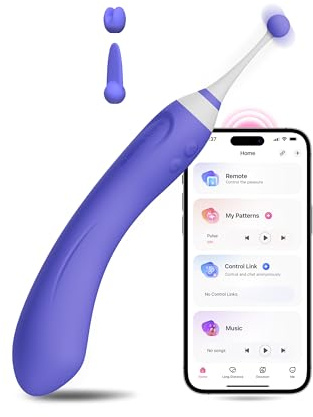 LOVENSE Hyphy Doppelkopf Vibratoren für Klitoris G-Punkt und Nippel mit APP | G Punkt Vibration für Frauen, Nippel und Clitorale Stimulator, Gewölbter Silikon Sex Toys für Paare mit 3 Silikonaufsätze