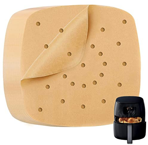 katbite Heavy Duty Air Fryer Liners 200 Pcs, 9 Inch (23cm) Perforated Parchment Paper for Air Fryer, Extra Strong, Non-Stick