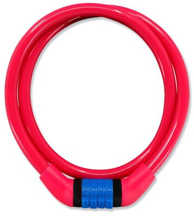 Crazy Safety Lucchetto da Bici per Bambini | Catena per Bici Resistente alle Intemperie | Lucchetto a Combinazione Facile da Usare | Cavo Antifurto Bici per Bambini | Accessori Bici (Rosa)