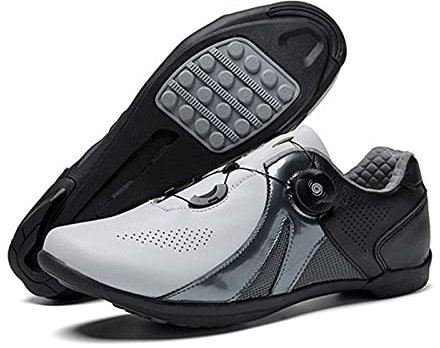 Sebasty Reiten Non Lock Rotating Shoesfahrradschuhe für Herren Anwendbar Rennrad Reitschuhe Damen Kompatibel Indoor Outdoor Non-Lock Pedal Bike Schuhe,Grey-45