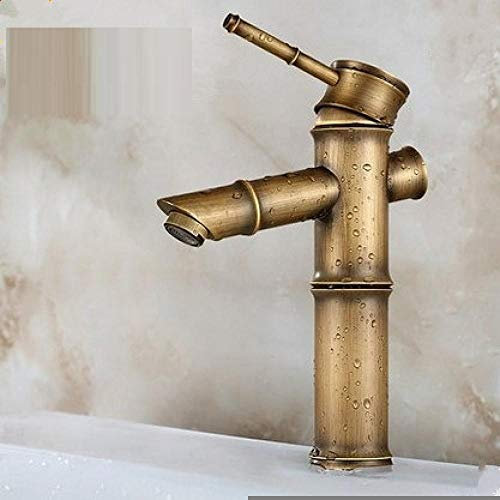 SlimpleStudio Grifo Retro Grifo De Bambú De Cobre Llena De Lavado Grifo Antiguo Grifo De Lavabo Grifería
