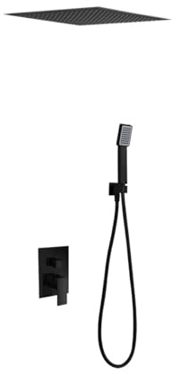 IMEX GET015/NG VOLGA Conjunto De Ducha Empotrado Monomando Negro Mate
