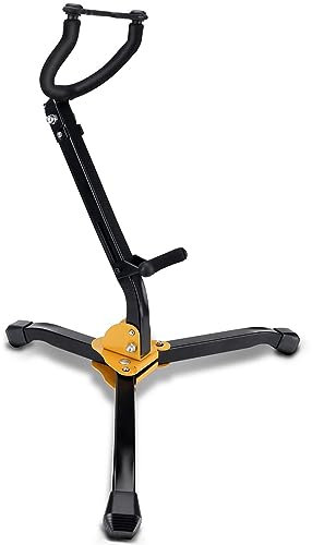 ChuerTech Saxophonständer, Faltbarer Saxophon Halter für Alt- / Tenorsaxophon, Alt-/Tenor-Saxophon Halter Verstellbarer Dreieck aus Metall - Schwarz