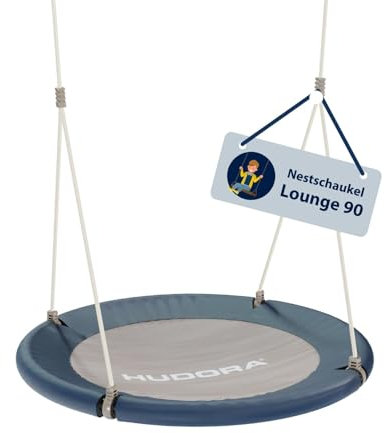 HUDORA Nestschaukel Lounge - Höhenverstellbare Hängeschaukel mit 90/110cm Durchmesser für bis zu 150kg - Schaukel mit geschlossener Sitzfläche - Familienschaukel für drinnen & draußen