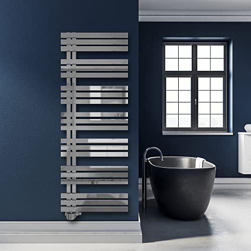 SHV Badheizkörper Abell mit Seitenanschluss in Chrom glänzend - 600 x 1600 mm | Heizkörper für Badezimmer, Handtuchhalter für Wand im Bad, Handtuchheizkörper, hochwertiger Handtuchtrockner