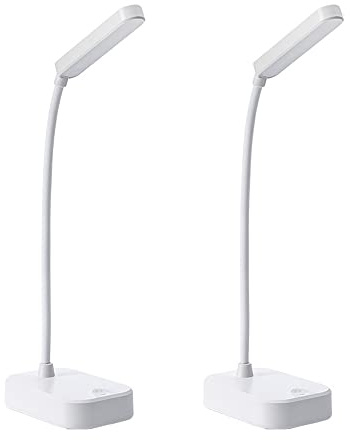 Lampara usb de escritorio led,2 Flexo blanco,lamparas a pilas,Lampara escritorio sin cable,Flexo escritorio para estudiar,Lampara lectura cama,Adecuado para niños y adultos en dormitorios,escritorios