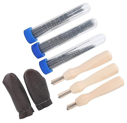 TOPINCN Fieltro de Fieltro Aguja Kit de Accesorios Caja de Herramientas de Fieltro de Lana Finger Cos Suministros Poke Agujas de Aguja Poke Fun Making Needle Fieltro Acabado Madera