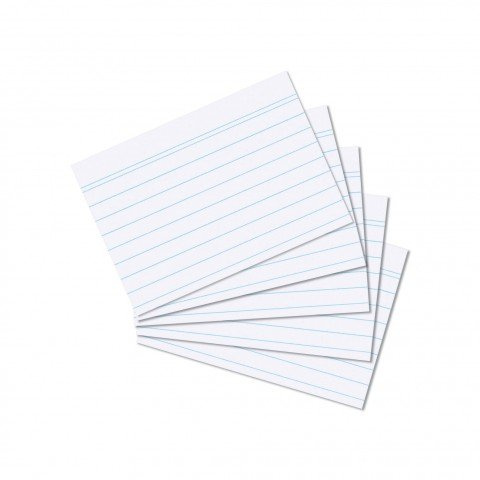 Papiertiger 100 Karteikarten (DIN A7, Weiß, Liniert, 1)