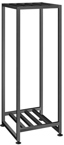 LUBORN 78,7 cm hoher Pflanzenständer für drinnen und draußen, 2 Etagen, Robustes Eisen, hoher Pflanzenständer für den Außenbereich, Blumentopfregal für Wohnzimmer, Terrasse, Garten, Deck