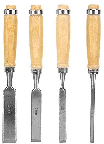 4-teiliges Holzmeißel-Set Für Die Holzbearbeitung, Universelles Gravierwerkzeug-Set Mit Stahl-Holzgriff Für Holzschnitzerei Und Holzarbeiten