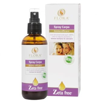 FLORA Spray Corpo Zeta free BIO-COSMOS 100 ml Anti Zanzare Azione protettiva e rinfrescante