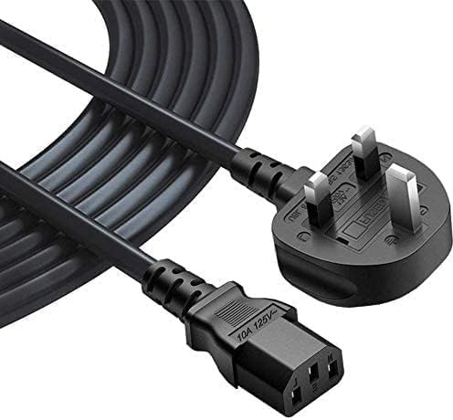 Mr.Gadget's Solutions 3 Meter 3-Prong Power Cable – Universal Kettle Lead for TVs, Monitors, and Electronics – Heavy-Duty, Replacement Cable