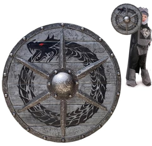 Mittelalterlicher Schild | Dekorativer Bildschirm für das Haus Mittelalterlicher Schild Valhalla Wikinger authentischer Schlachtschild für Rollenspiele 38 x 38 cm
