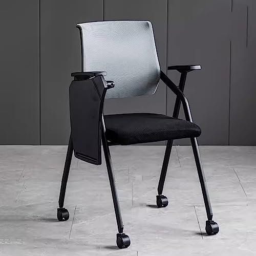 Ergonomischer Tablet-Armlehnstuhl mit Rollen für Büro, Schule, Klassenzimmer, Konferenzraum, Stapelstuhl mit Schreibtafel