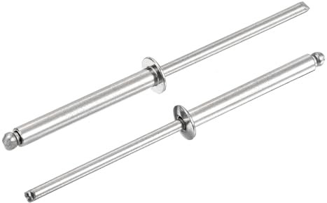 sourcing map Blindnieten aus 304 Edelstahl, 304, offene Blindnieten für Heimwerker, Blech, Autoreparaturen, Möbel, Boot und Kanalarbeiten, silberfarben, 25 Stück