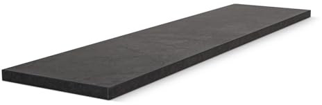 HausFux studioLINE MDF-Innenfensterbank nach Maß - 1,8 cm stark, melaminbeschichtet, mit ABS-Kante - Made in Germany - individueller Zuschnitt (Caviar Black, T x L | 15 x 180 cm)