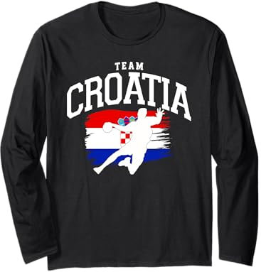 Handball Kroatien Trikot Handballspieler Handballspiel Langarmshirt
