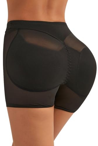 ZENGSING Bragas Moldeadoras de Glúteos para Mujer Fajas Reductoras Fajas Acolchadas Realzadoras de Caderas Braguitas Acolchadas (FR/ES, Letras, S, Regular, Regular, Negro)
