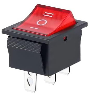 CABLEPELADO - Interrupteur à bascule, interrupteur 3 positions, interrupteur 3 voies, interrupteur 3 broches, interrupteur 3 bornes, interrupteur ON/OFF/ON SPST, 6 A | Rouge