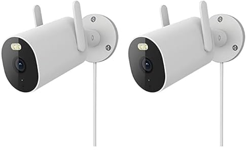 Xiaomi Outdoor Camera AW300 - Cámara Exterior con resolución 1296p, IP66, Detección de Movimiento, Fotografía Time-Lapse, Blanco (Versión ES + 3 años de garantía) (Paquete de 2)