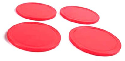 OSOLADY Airhockey Pucks Und Schläger Satz 50mm Kunststoff Ersatz Zubehör Für Tischspiel Rot Ergonomische Hockeygriffe Airhockey Ersatzteile Für Spielzimmer
