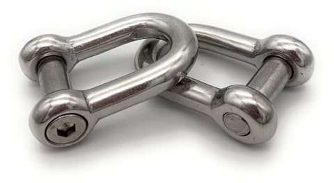 Schäkel Edelstahl mit Innensechskant, Ø 10 mm [2 Stück] V4A AISI316, Kurze Form, Größe Wählbar Ø5-16mm (Ø10mm, 2 Stk)