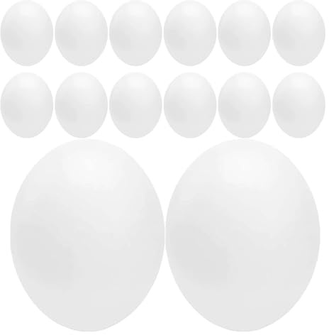 COOPHYA 24pcs White Solid Plastic Parrot Eggs for Cockatiel and Lovebird Breeding, Realistic Nesting Decoy Eggs for Bird Hatching and Breeding Supplies