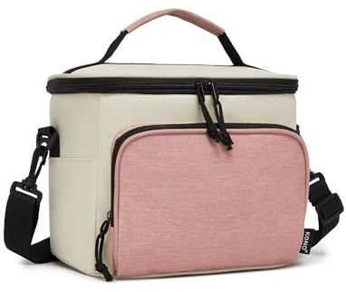 Kono Bolsa Termica Porta Alimentos 9L, Nevera Portátil Fiambrera Lonchera Trabajo, Bolsa Isotérmica con Correa Ajustable para Hombro y Mujer, Ideal para Oficina, Viaje, Picnic y Camping