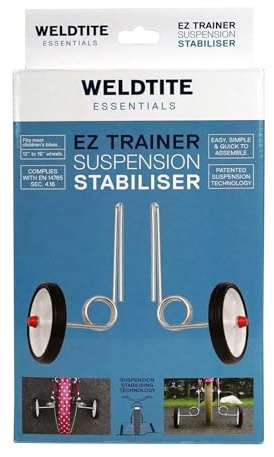 WELDTITE Essentials Adie Ez Trainer Suspension Stabilisers for Children's Bikes, Compatible with 12, 14 & 16 Wheels - White (1 Pair)