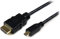 StarTech.com Cavo Micro HDMI a HDMI 1.4 con Ethernet da 50cm, 4K 30Hz, Cavo adattatore/convertitore durevole ad elevata velocità Micro HDMI Tipo D a HDMI, Per Monitor/TV/Display UHD, M/M (HDADMM50CM)