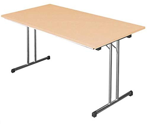 KLAPPTISCH Besprechungstisch Kantinentisch Verkaufstisch Schreibtisch 120x80 Buche Dekor/Stahl-Gestell 350591