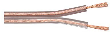 Lautsprecherkabel 2x 0,75 mm² CCA Litze, Boxenkabel, 50 m, Transparent