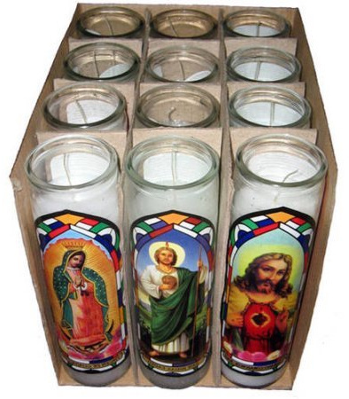 Sanctuary Series Assorted Saints Religious Candle, White, 12pk