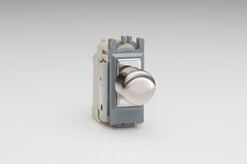 Varilight 2-Way V-Pro Push On/Off Rotary LED Dimmer 0-300W (1 Grid Space) Steel