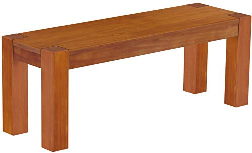 Sitzbank 120 cm Rio Kanto Kirschbaum Pinie Massivholz Esszimmerbank Küchenbank Holzbank - Größe und Farbe wählbar Brasilmöbel