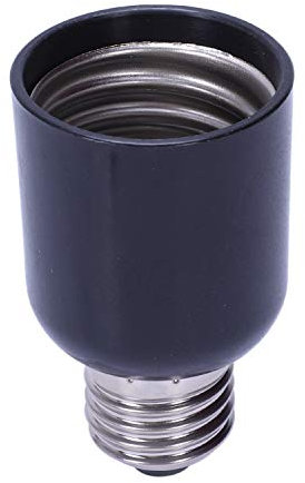 Globalflashdeal Adaptateur E27 à E40, Noir, Plastique, Adaptateur E27 à E40, Montage sur table, Minimaliste