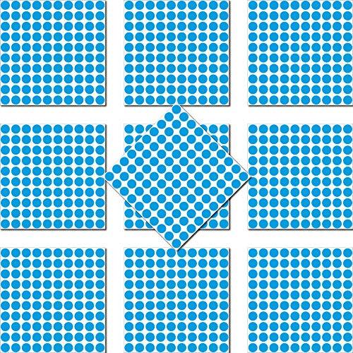 1000 Klebepunkte 5mm selbstklebend farbige Punkt Aufkleber PVC Deko Folie Etiketten Inventur (hellblau)