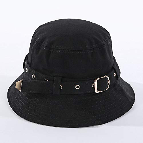 CFCYS Sonnenhüte Für Frauen,Mode Niet Damen Faltbarer Uv-Schutzhut,Sommer Verstellbarer Hut Mit Breiter Krempe Outdoor Holiday Beach Angeln Wandern Gartenhut Unisex,Schwarz